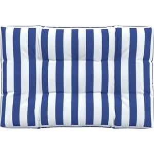 vidaXL-Palletkussen-gestreept-120x80x12-cm-stof-blauw-en-wit