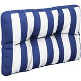 vidaXL-Palletkussen-gestreept-50x40x12-cm-stof-blauw-en-wit