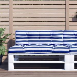 vidaXL-Palletkussen-120x40x12-cm-stof-gestreept-blauw-en-wit