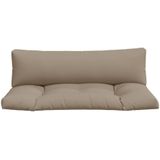 Palettenkissen 2-tlg. Taupe Stoff Vidaxl