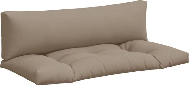 vidaXL Palletkussens 2 st stof taupe