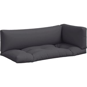 vidaXL - Palletkussens - Antracietkleurig - Polyester - 3 Stuks
