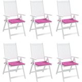 vidaXL Tuinstoelkussens 6 st 50x50x3 cm stof roze