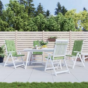 vidaXL Stoelkussens 4 st hoge rug bladpatroon stof, zitkussen, tuinstoelkussen, bankkussen, stoelkussen, tuinstoel kussen, rugkussen