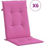 vidaXL Hochlehner-Auflagen 6 Stk. Rosa Stoff