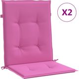 vidaXL Niedriglehner-Auflagen 2 Stk. Rosa Stoff