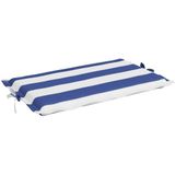 vidaXL Sonnenliegen-Auflage Blau&Weiß Gestreift Oxford-Gewebe