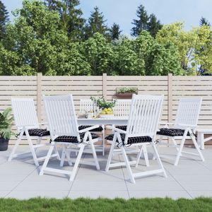 vidaXL - Stoelkussens - 6 - st - ruitpatroon - 40x40x7 - cm - stof - zwart