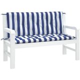 Gartenbank-Auflagen 2 Stk. Blau&Weiß Gestreift 120x50x7cm Stoff Vidaxl