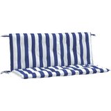 Gartenbank-Auflagen 2 Stk. Blau&Weiß Gestreift 120x50x7cm Stoff Vidaxl