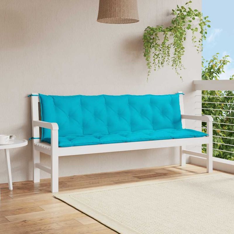 Gartenbank-Auflagen 2 Stk. Türkis Oxford-Gewebe Vidaxl