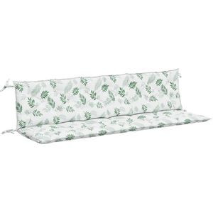 vidaXL Tuinbankkussens 2 st bladpatroon 200x50x7 cm stof