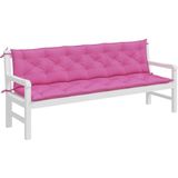 vidaXL Tuinbankkussens 2 st 200x50x7 cm stof roze