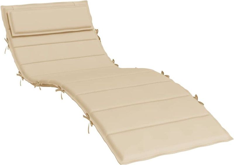 vidaXL Ligbedkussen - Beige - Oxford Stof - 180x60x4 cm