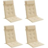 Hochlehner-Auflagen 4 Stk. Beige Oxford-Gewebe Vidaxl