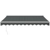 vidaXL Luifel uittrekbaar 3,5x2,5 m stof en aluminium antracietkleurig