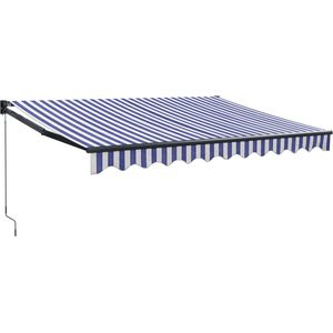 vidaXL Markise Einziehbar Blau und Weiß 3x2,5 m Stoff und Aluminium