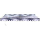 vidaXL-Luifel-uittrekbaar-4,5x3-m-stof-en-aluminium-blauw-en-wit