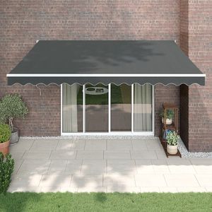 vidaXL Luifel automatisch uitschuifbaar 4x3 m antracietkleurig