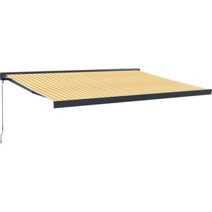 Vidaxl - Markise Einziehbar Gelb und Weiß 4,5x3 m Stoff und Aluminium
