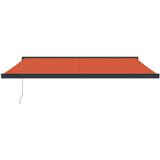 Markise Einziehbar Orange und Braun 4,5x3 m Stoff und Aluminium Vidaxl