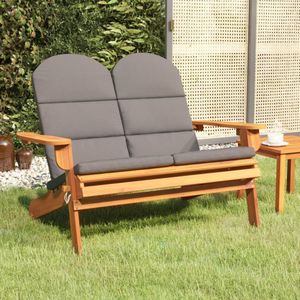 Adirondack-Gartenbank mit Kissen 126 cm Massivholz Akazie Vidaxl