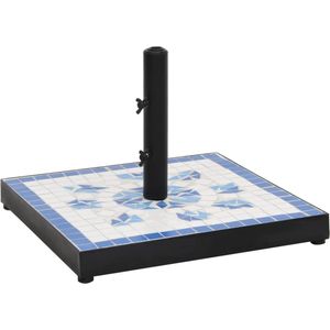 Vidaxl parasolvoet vierkant 12 kg blauw en wit