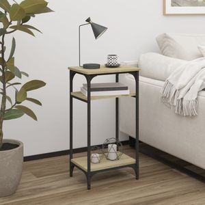vidaXL - Bijzettafel - 40x30x75 - cm - bewerkt - hout - sonoma - eikenkleurig