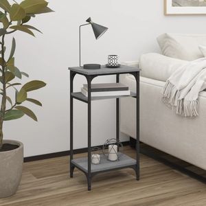 vidaXL - Bijzettafel - 40x30x75 - cm - bewerkt - hout - grijs - sonoma - eikenkleurig