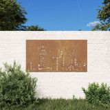 Garten-Wanddeko 105x55 cm Cortenstahl Skyline-Design Vidaxl