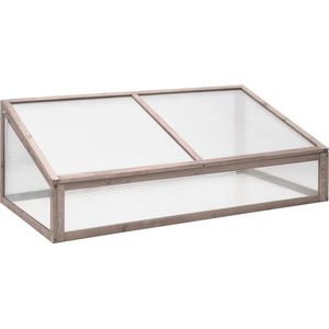 vidaXL - Broeikas - 110x58,5x39 - cm - vurenhout - grijs