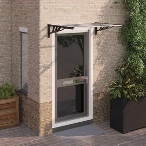 vidaXL - Deurluifel - 122x90 - cm - polycarbonaat - zwart - en - transparant