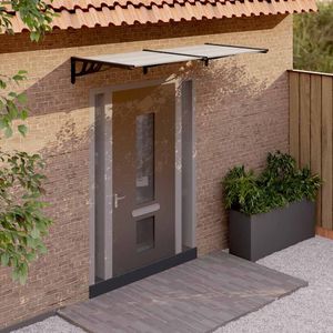 vidaXL - Deurluifel - 199x90 - cm - polycarbonaat - zwart - en - transparant