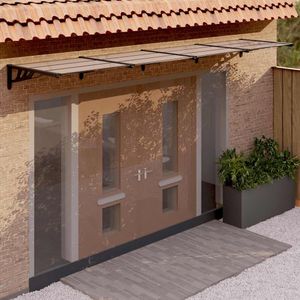 vidaXL Deurluifel 396x90 cm polycarbonaat zwart