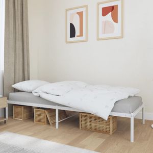 vidaXL Bettgestell Metall Weiß 90x190 cm
