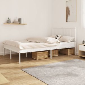 vidaXL-Bedframe-met-hoofdbord-metaal-wit-120x190-cm