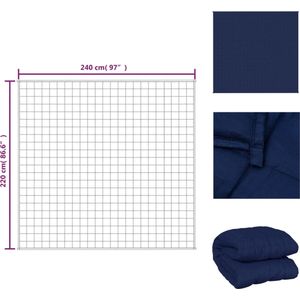 Verzwaringsdeken - Blauw - Katoen - Hypoallergene Vulling