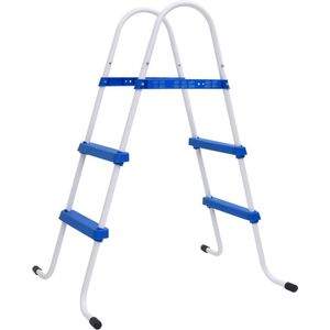 vidaXL Zwembadladder 84 cm blauw en wit