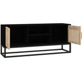 vidaXL TV-Schrank Schwarz 105x30x45 cm Holzwerkstoff und Eisen