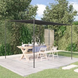 vidaXL - Prieel - 3x3 - m - 180 - g/m² - stof - en - staal - antracietkleurig