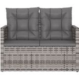 Gartenbank mit Kissen Grau 105 cm Poly Rattan Vidaxl