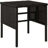 vidaXL - Tuinvoetenbanken - 4 - st - met - kussens - poly - rattan - zwart