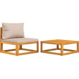 vidaXL 2-tlg. Garten-Sofa-Set mit Kissen Massivholz Akazie