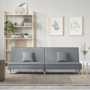 vidaXL - Slaapbank - Lichtgrijs - Stof - Verstelbare Rugleuning