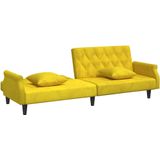 Schlafsofa mit Armlehnen Gelb Samt Vidaxl