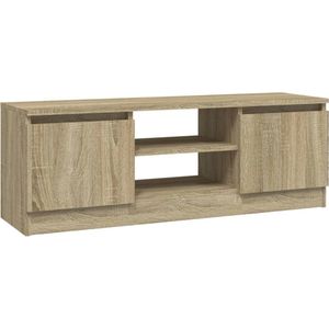 vidaXL Tv-meubel met deur 102x30x36 cm sonoma eikenkleurig