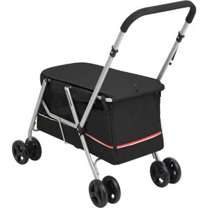 PawHut 2-IN-1 hondenbuggy, opvouwbaar, inclusief kussen en opbergmand