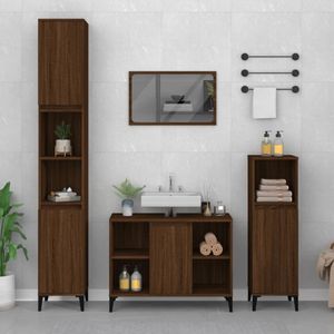 vidaXL - Wastafelkast - Bruin - Bewerkt Hout - 80x33x60 cm