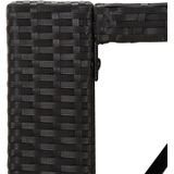 vidaXL Bartisch mit Glasplatte Schwarz 145x80x110 cm Poly Rattan