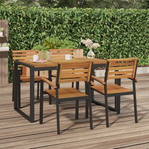 vidaXL Tuintafel met U-vormige poten 140x80x75 cm massief acaciahout